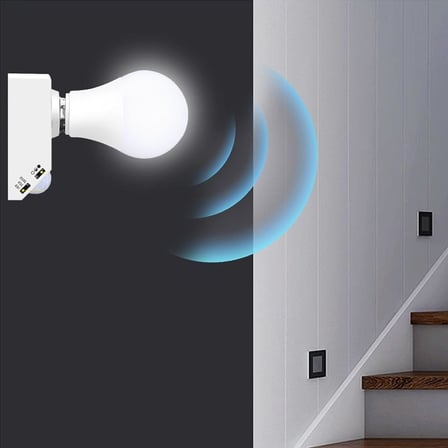E27 Ampul Uyumlu Hareket Sensörü, Koridor Bodrumu İçin Ayarlanabilir Harici Montajlı Enerji Tasarruflu, İnsan Vücudu Sensörü