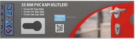 PVC Yale Gömme Kilit, 35 mm, Metal ve Plastik Aksamlı, Kapı Mekanizması