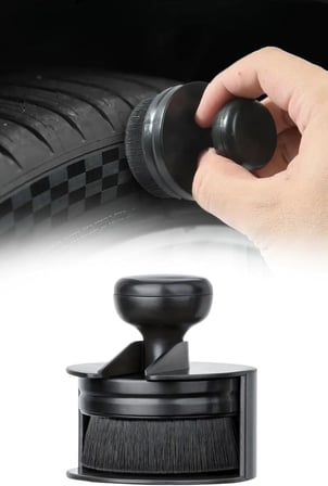 Otomobil Temizlik Fırçası, Lastik ve İç Mekan Detaylı Temizlik için Yumuşak Tüylü Fırça, Siyah, 60mm x 62mm