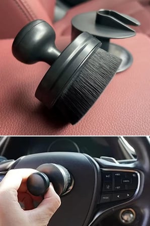 Otomobil Temizlik Fırçası, Lastik ve İç Mekan Detaylı Temizlik için Yumuşak Tüylü Fırça, Siyah, 60mm x 62mm