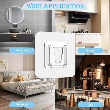 ® 6 Çift Yapışkanlı Geçmeli Asma Aparatı Kanca Askı Sabitleyici Klips Seti – Delmeden Montaj – Su Geçirmez Güçlü Yapışkan – Duş Rafı, Mutfak, Banyo ve Ev Düzenleyici Sabitleme Aparatı