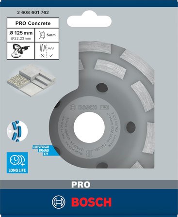 Professional Accessories Elmas Taşlama Diski Açılı Taşlamalar için Uzman (Beton için, Taşlama Diski: 125 mm, Delik: 22,23 mm, Beton Taşlama Makineleri için Aksesuarlar)