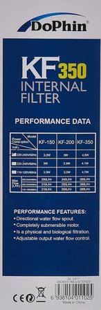 KF-350 Akvaryum İçin İç Filtre, 350 L/H