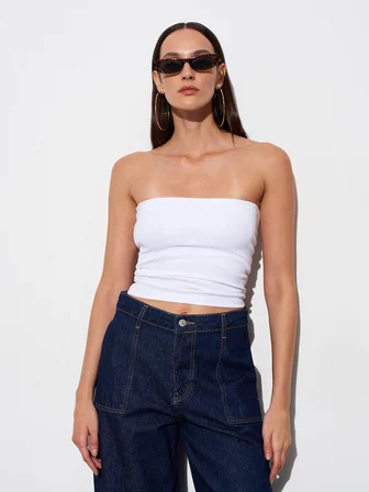 Bandeau Top-Beyaz