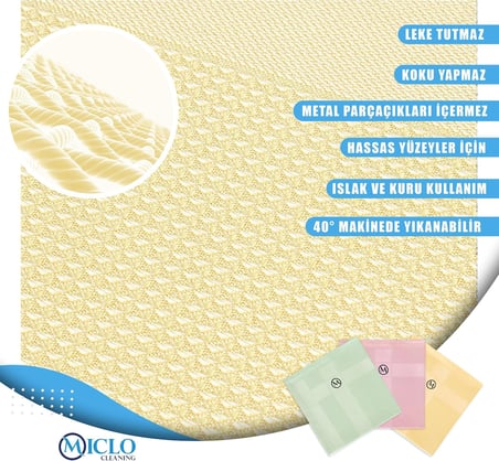 MICLO CLEANING | Mikrofiber Temizlik Bezi 3'lü Set | Sihirli Bez | Cam, Ayna Bezi | Soft Seri (30x40)