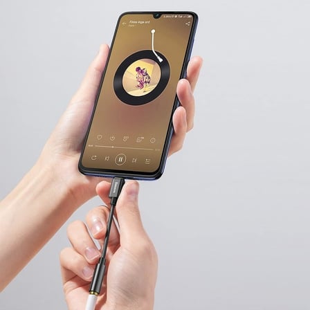 Baseus L54 USB-C - 3,5 mm Kulaklık Adaptörü, 24 bit/48 kHz DAC, Siyah