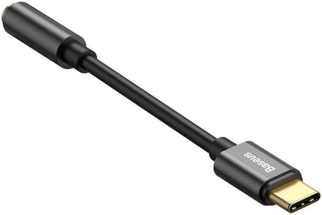 Baseus L54 USB-C - 3,5 mm Kulaklık Adaptörü, 24 bit/48 kHz DAC, Siyah