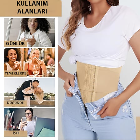 Agraflı Latex Korse Inceltici Kum Saati Sıkılaştırıcı Bel Korsesi