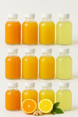 12 Adet Cam 50 ml Mini Shot Ginger Detox Şişe Plastik Sızdırmaz Kapaklı Kolonya Koku Süs Küçük Şişe