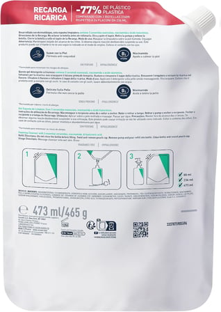 Köpüren Temizleyici Seramid İçeren Normal Ve Yağlı Ciltler İçin Yüz Ve Vücut Yeniden Dolum Paketi 562 ml