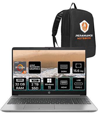 HP 255 G9 RYZEN 5 5625U 32GB RAM 2TB SSD 15.6'' FHD W11HOME 723Q2EA & PER4 ÇANTA 