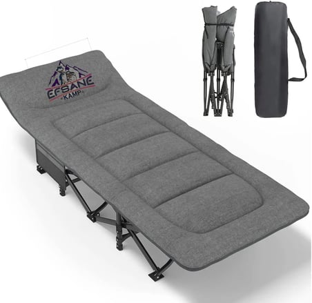 EFSANE KAMP - Konfor Ultralight Kampet Portatif Kamp Yatağı Gri - 190x68x35cm