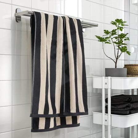 Banyo Havlusu, Siyah-Bej, 70x140 cm