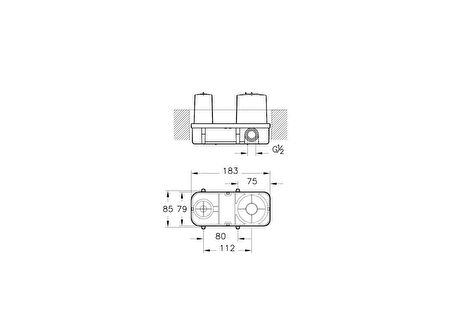 VitrA A42230 Ankastre Lavabo Bataryası, Sıva Altı Grubu