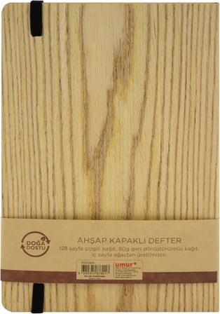 A5 Ahşap Kağıt Kaplı Defter Ahşap Rengi