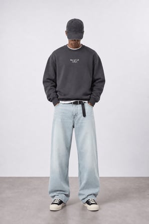 Erkek The Art Of Patch Detaylı Oversize Sweatshirt Füme