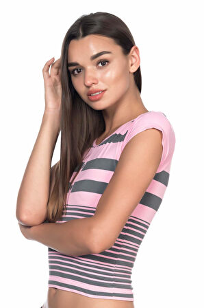 PEMBE GRİ MI Emay 5026 Soft Seamless T Shirt
