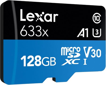 128GB 633x MicroSDXC UHS-I U3 100/45 MB/sn Yüksek Performanslı MicroSD Hafıza Kartı