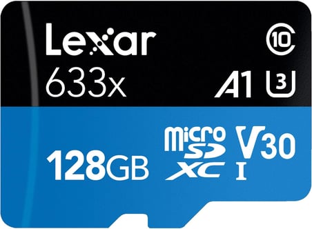 128GB 633x MicroSDXC UHS-I U3 100/45 MB/sn Yüksek Performanslı MicroSD Hafıza Kartı