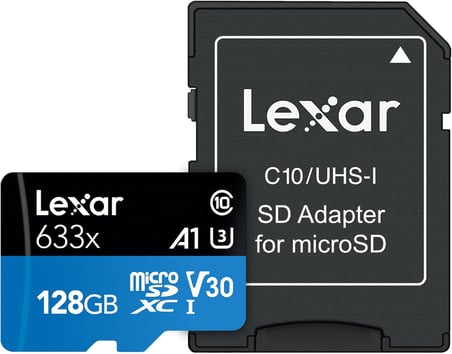 128GB 633x MicroSDXC UHS-I U3 100/45 MB/sn Yüksek Performanslı MicroSD Hafıza Kartı