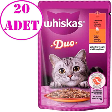 Whiskas Duo Kümes Hayvanlı ve Sığırlı Kedi Maması 85 Gr 20 AD