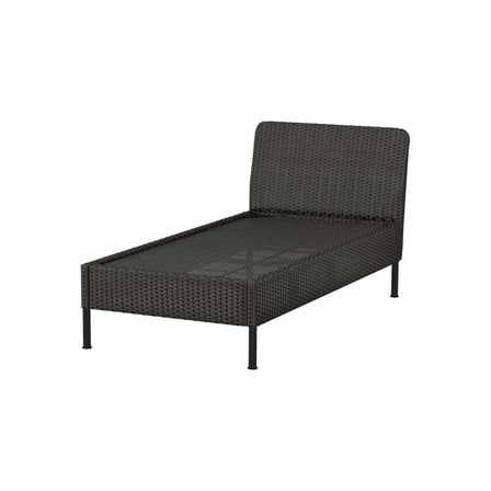 Bahçe Uzanma Koltuğu, Koyu Gri, 80 cm, Mindersiz, 2 Kişilik