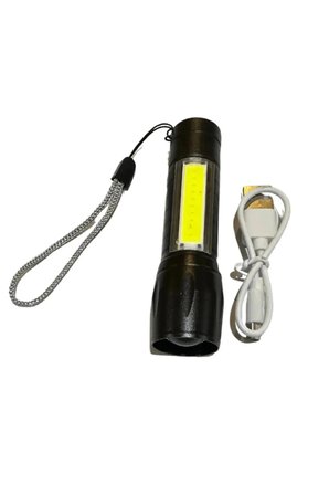 Cata CT-8024 Polis Tipi LED El Feneri Şarjlı COB Yan Işıklı