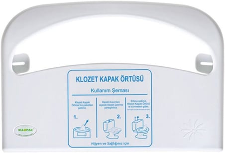 Klozet Kapak Örtüsü 250'Li + R-1308 Klozet Kapak Örtü Aparatı Beyaz,61