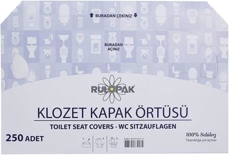 Klozet Kapak Örtüsü 250'Li + R-1308 Klozet Kapak Örtü Aparatı Beyaz,61