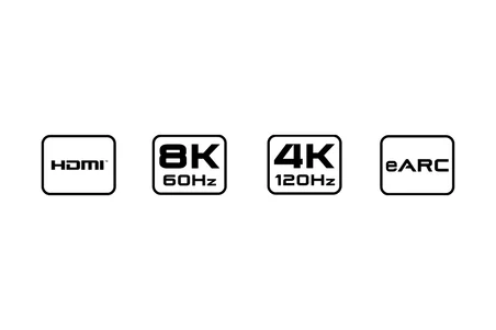 Hdmi 2.1 Kablo - 8K 60Hz, 4K 120Hz, 4K 60Hz, eARC, HDR, D-HDR, HDCP2.2, Dolby Vision, Dolby Atmos (1 Metre)