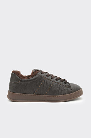 Hakiki Deri Comfort Taban Kürklü Kadın Sneaker 