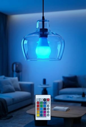 9W LED RGB Ampul – Uzaktan Kumandalı E27 Renkli Aydınlatma Ampulü, Çoklu Renk Modları, Ortam Işığı, Dekoratif RGB Led Ampul