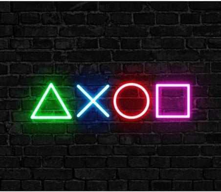 Playstation Neon Led Tabela, Neon Işık, Oyun Odası Neon Tabela, Neon Işıklar