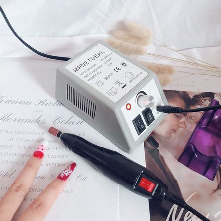Tırnak makinesi Efile elektrikli tırnak matkap tırnak törpüsü kiti, akrilik tırnaklar için, poli jel tırnak sanatı, salon kullanımı veya ev kullanımı için (gri setB)