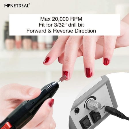 Tırnak makinesi Efile elektrikli tırnak matkap tırnak törpüsü kiti, akrilik tırnaklar için, poli jel tırnak sanatı, salon kullanımı veya ev kullanımı için (gri setB)