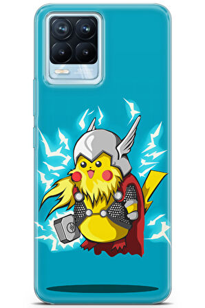 Realme 8 Pro uyumlu Pokemon 10 Renkli Tasarım Thor Pokemon
