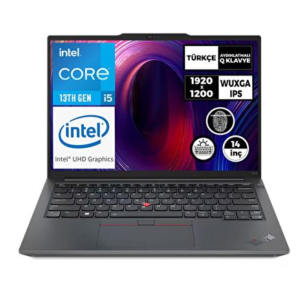 Lenovo ThinkPad E14 Gen 5 Intel Core i5-1335U 40GB 1TB SSD 14" WUXGA Freedos Taşınabilir Bilgisayar 21JLS20MTX 006
