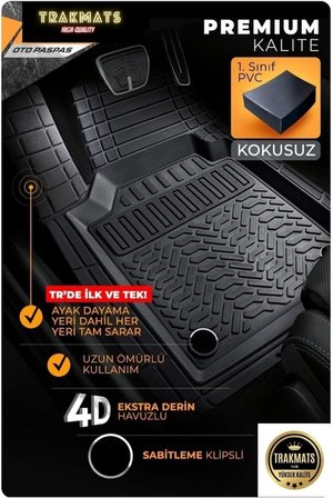 TRAKMATS (kyb29250) 2016 4D UNİVERSAL ESTETİK VE KONFORLU OTO PASPAS ADK SİYAH Peugeot 508 Sedan Allure ile uyumlu