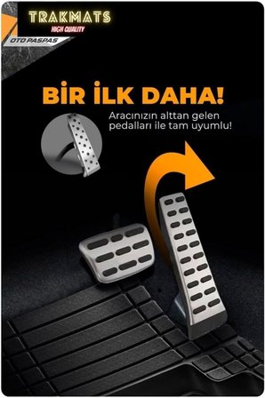 TRAKMATS (kyb29250) 2016 4D UNİVERSAL ESTETİK VE KONFORLU OTO PASPAS ADK SİYAH Peugeot 508 Sedan Allure ile uyumlu