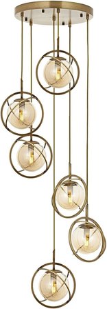 AV-60291-6ET Eskitme Kaplama Modern Avize E14 Metal Cam 40cm
