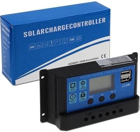 Güneş Paneli Solar Akü Şarj Kontrol Cihazı 12V 24V 10 Amper