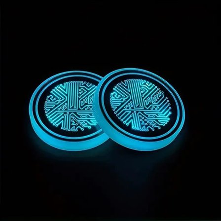 Pratikus 7 Renkli LED Akıllı Bardak Altlığı Işıkları – USB Şarjlı, Sensörlü, Araba İçi Dekoratif Atmosfer Aydınlatma