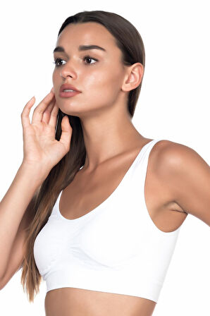 BEYAZ MI Emay 4021 Pedli Kalın Askılı Büstiyer