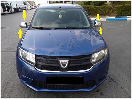 WOC Chrome Dacia Sandero Stepway Krom Ayna Kapağı 2012 Sonrası 2 Parça Abs Krom