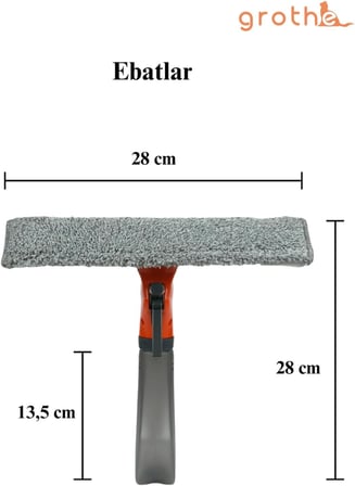 Spreyli Camsil Çekpas Deterjan Su Hazneli Silikonlu Çekçek Microfiber Araba Cam Ayna Temizleyici 28 cm