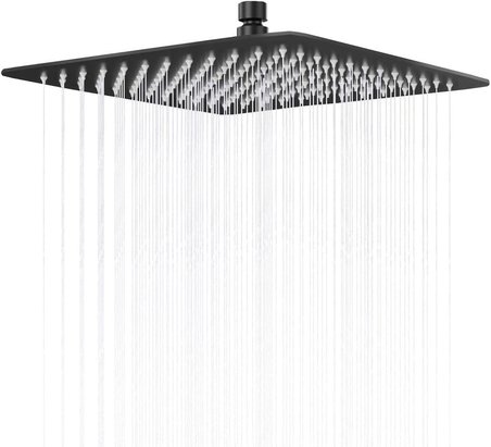 Tepe Duş Başlığı Kare Slim 304 Metal 25x25 cm (Mat Siyah)