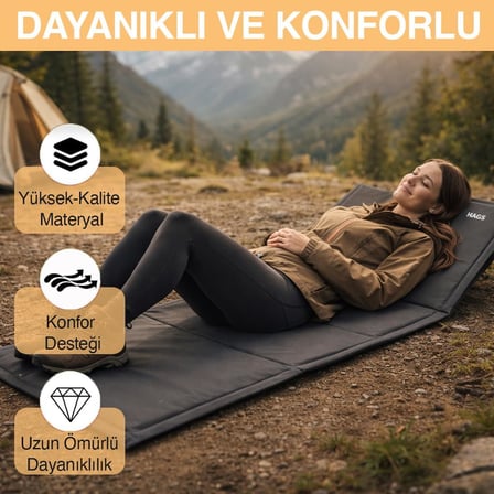 Katlanabilir Sırt Destekli Kamp ve Plaj Matı, Katlanır Şezlong, Plaj Zemin Sandalyesi, Fermuar Cepli, Kamp, Piknik, Havuz Başı, Deniz, Plaj için Mat, Mavi