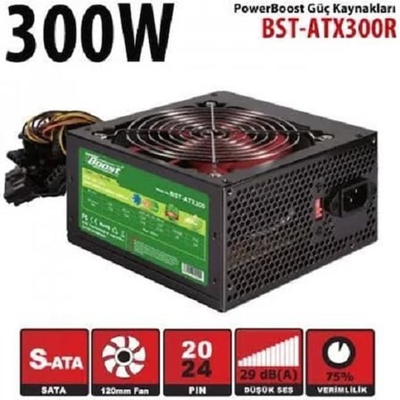 PowerBoost BST-ATX300R Güç Kaynağı 300W 12 Cm Kırmızı Fan Atx PSU