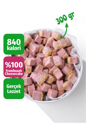 Freeze Dried Frambuazlı Cheesecake Dondurularak Kurutulmuş Atıştırmalık Çıtır Tatlı 300 Gr