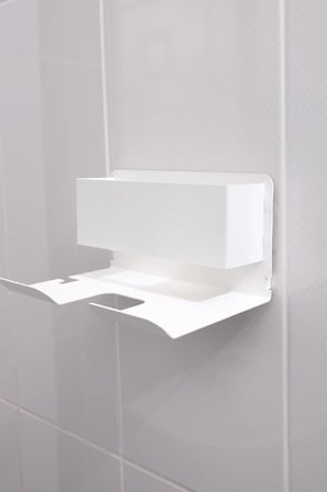 Beyaz Metal Yapışkanlı Saç Kurutma Askısı, Yapışkanlı Banyo Düzenleyici Organizer Fön Makinelik MT83B